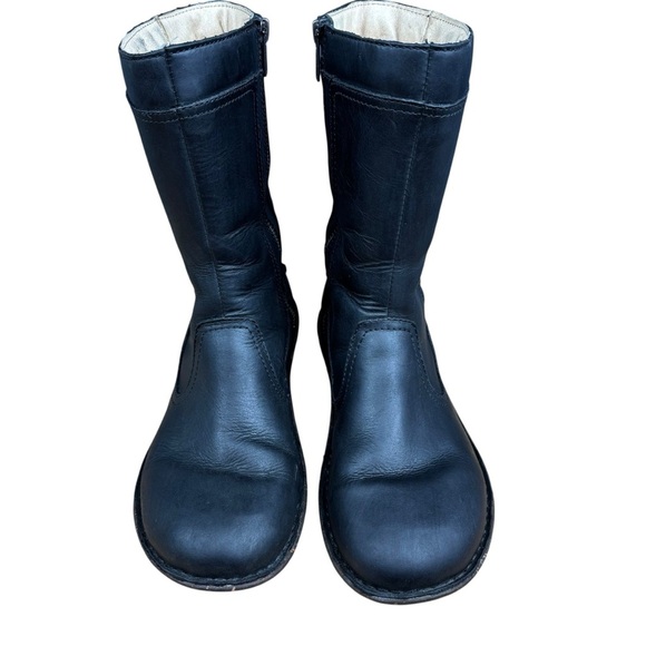 EUC UGG Kaleen Braided Leather Mid-Calf Shearling Lined Black Boots Women’s 7 - Picture 5 of 14